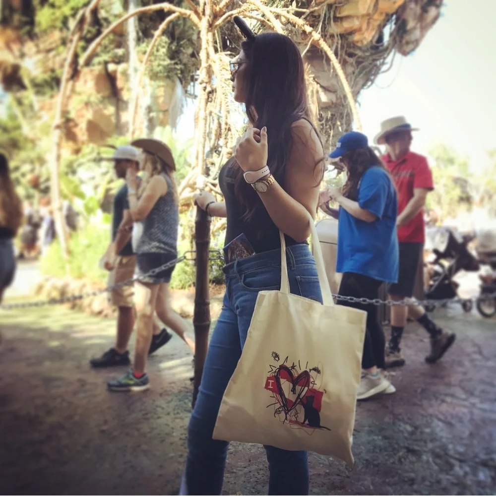 Hand-Painted Cat Tote Bag | Custom Art Gift